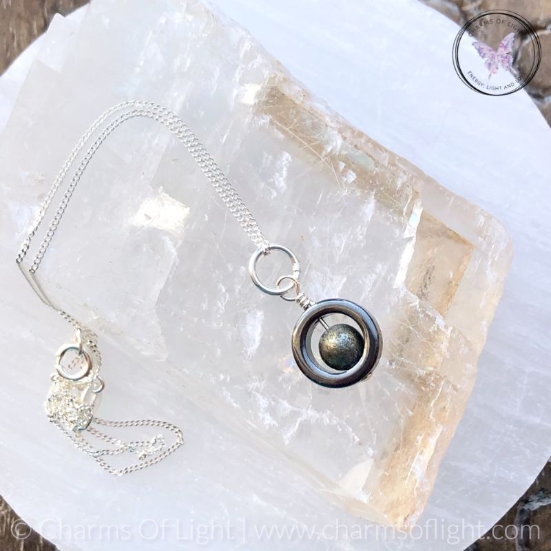 Hematite Gemstone Fidget Necklace (Pyrite)